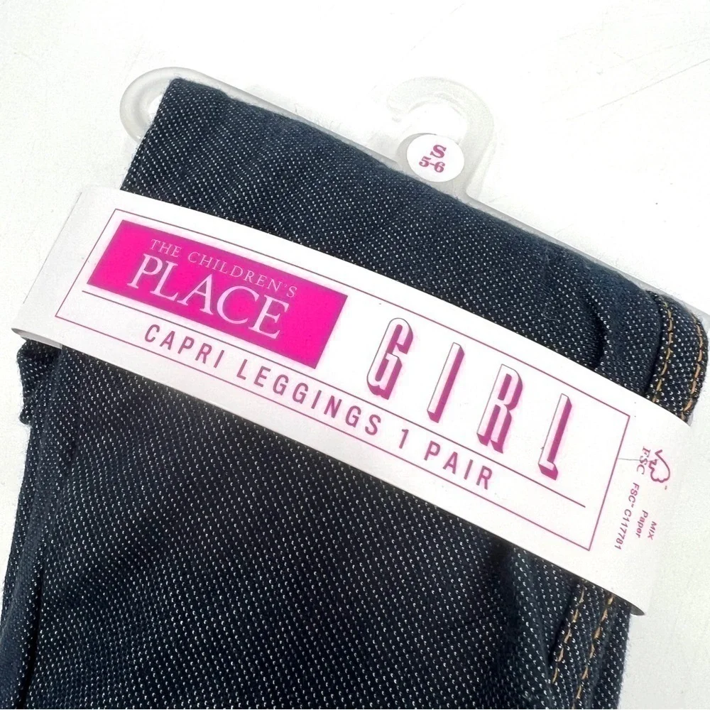 NWT CHILDREN'S PLACE Girl's Blue Capri Leggings (1 Pair) Size 5/6